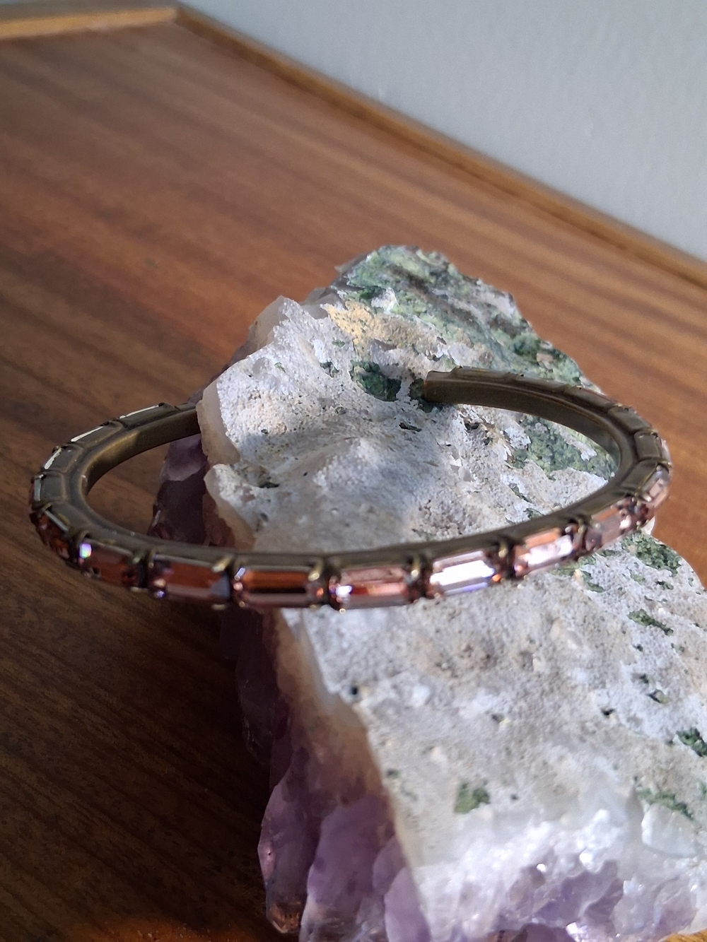 Sorrelli Mauve Crystal Baguette Cuff Bracelet - Picture 3 of 7